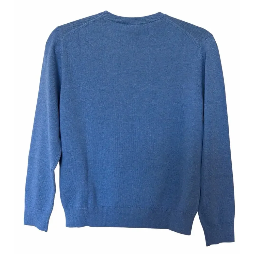 Gap Kids Uniform Sweater NWT Large Blue Heather V-Neck Organic Cotton School